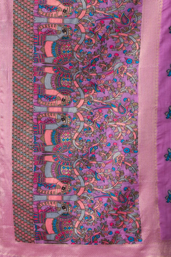 Purple_Modal_Katha_Work_Saree_With_Mina_And_Zhallar_For_Women