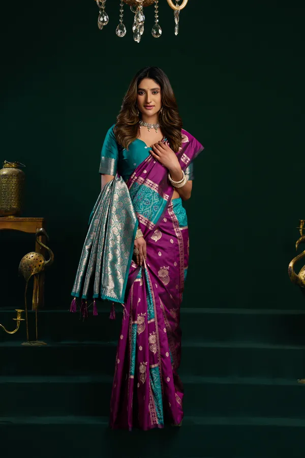 Multi_Soft_Silk_Pom_Pom_Saree_For_Women