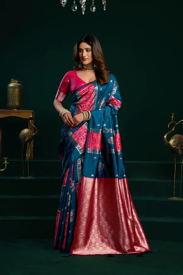 Multi_Soft_Silk_Pom_Pom_Saree_For_Women