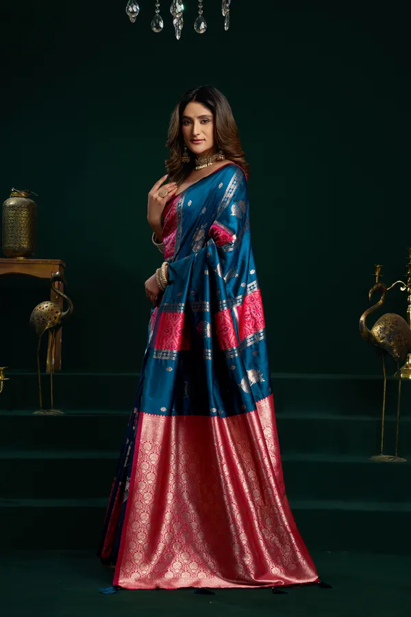 Multi_Soft_Silk_Pom_Pom_Saree_For_Women