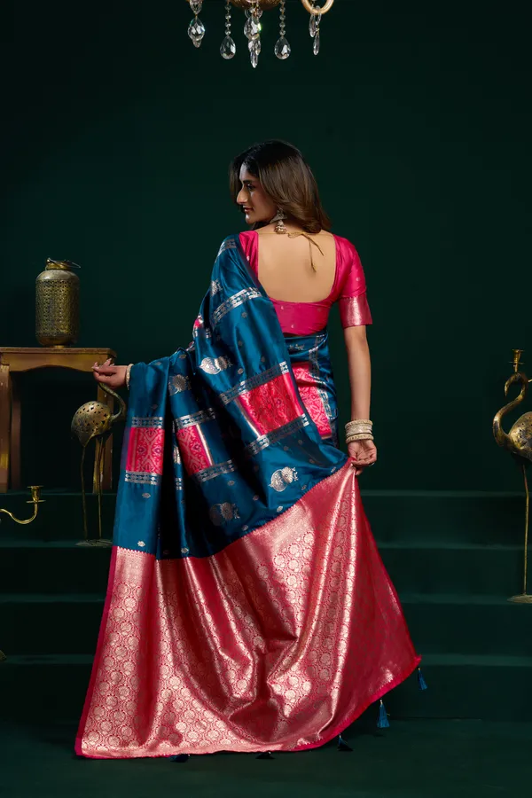 Multi_Soft_Silk_Pom_Pom_Saree_For_Women
