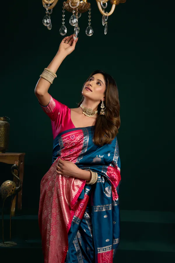 Multi_Soft_Silk_Pom_Pom_Saree_For_Women