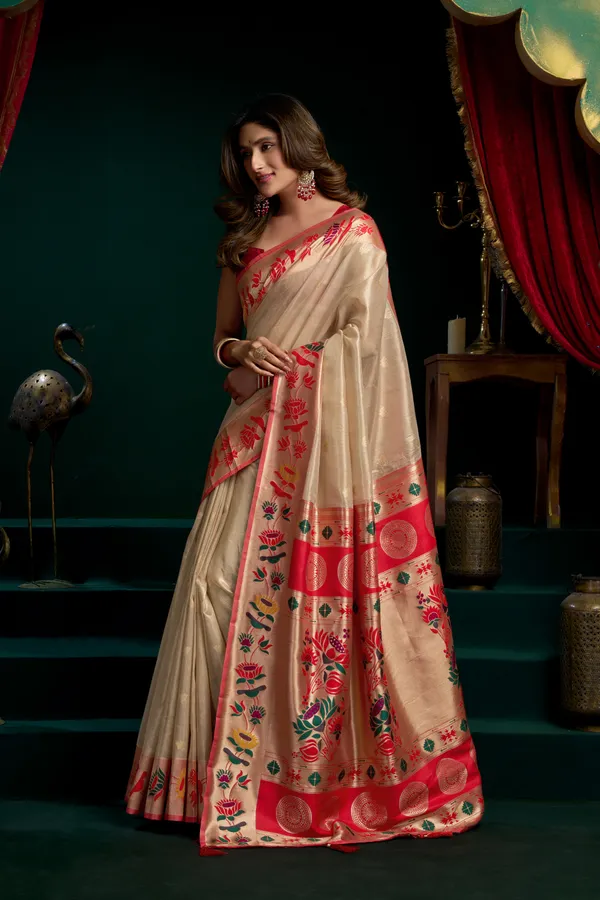 Multi_Tissue_Paithani_Mina_Lotus_Zari_Saree_For_Women