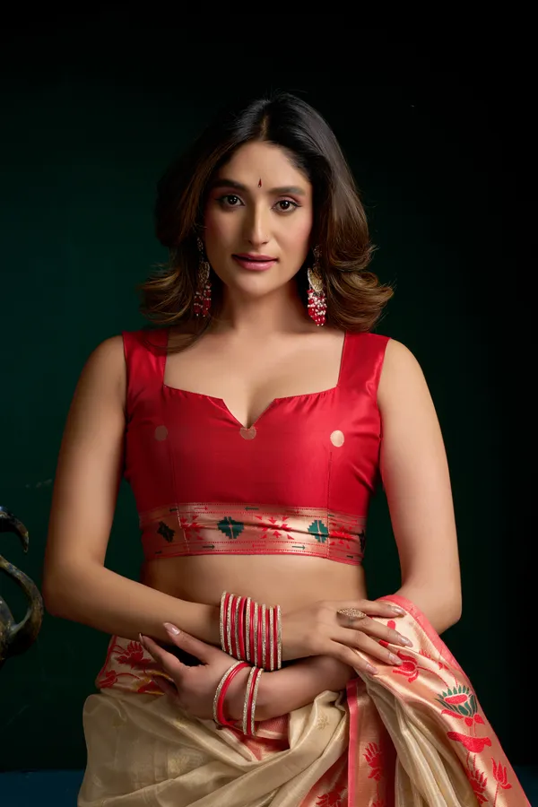 Multi_Tissue_Paithani_Mina_Lotus_Zari_Saree_For_Women
