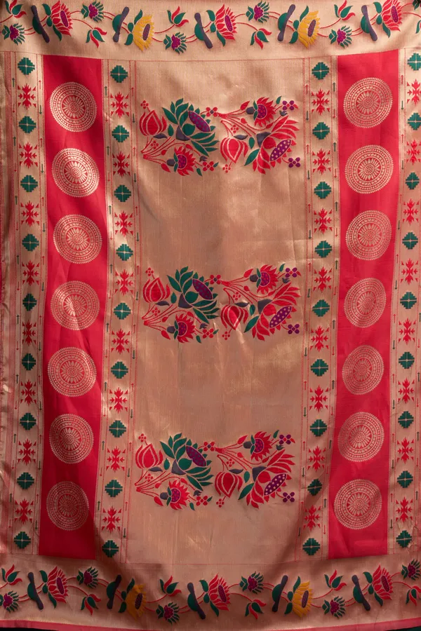 Multi_Tissue_Paithani_Mina_Lotus_Zari_Saree_For_Women