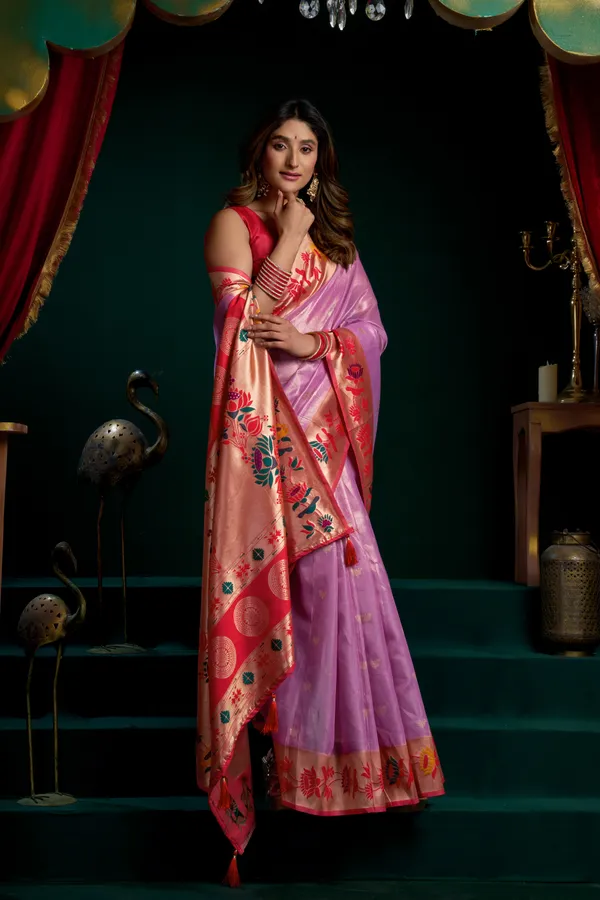 Multicolor_Tissue_Paithani_Meena_Lotus_Zari_Saree_For_Women