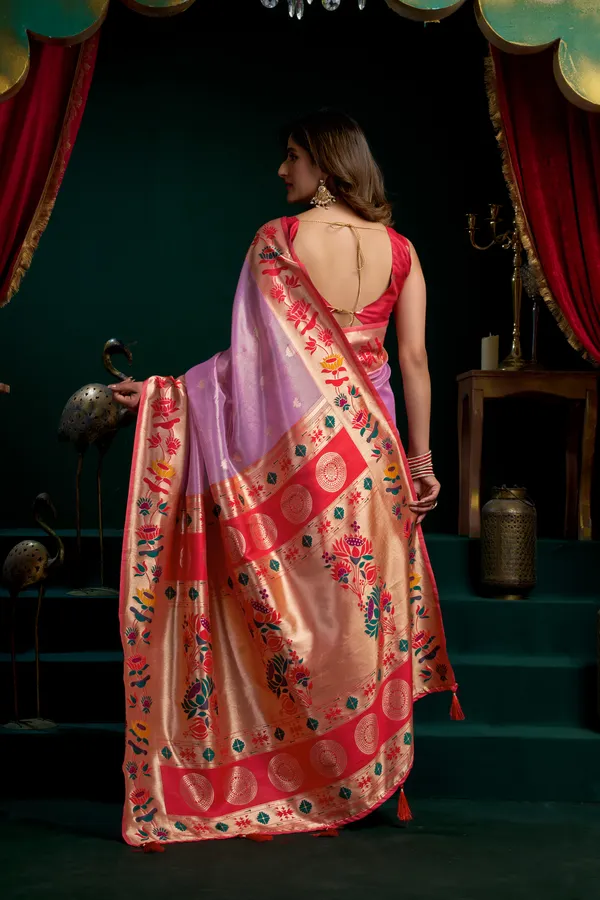 Multicolor_Tissue_Paithani_Meena_Lotus_Zari_Saree_For_Women
