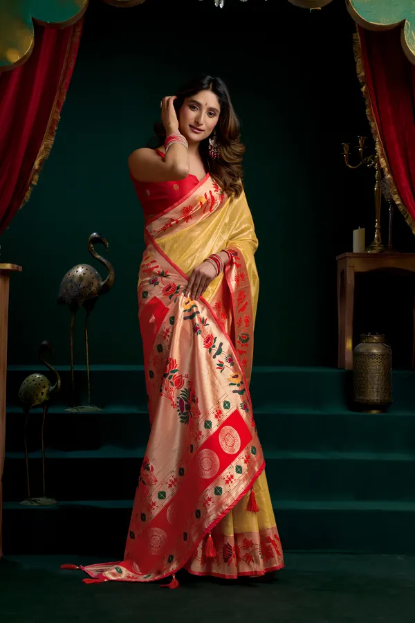 Multicolor_Tissue_Paithani_Mina_Lotus_Zari_Saree_For_Women