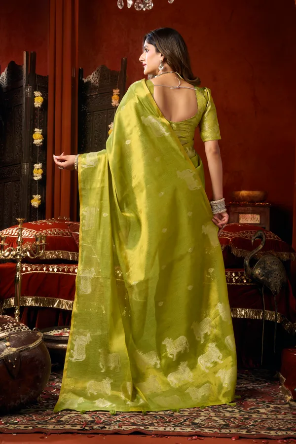 Green_Heavy_Tissue_Allover_Butta_Fancy_Tassel_Saree_For_Women