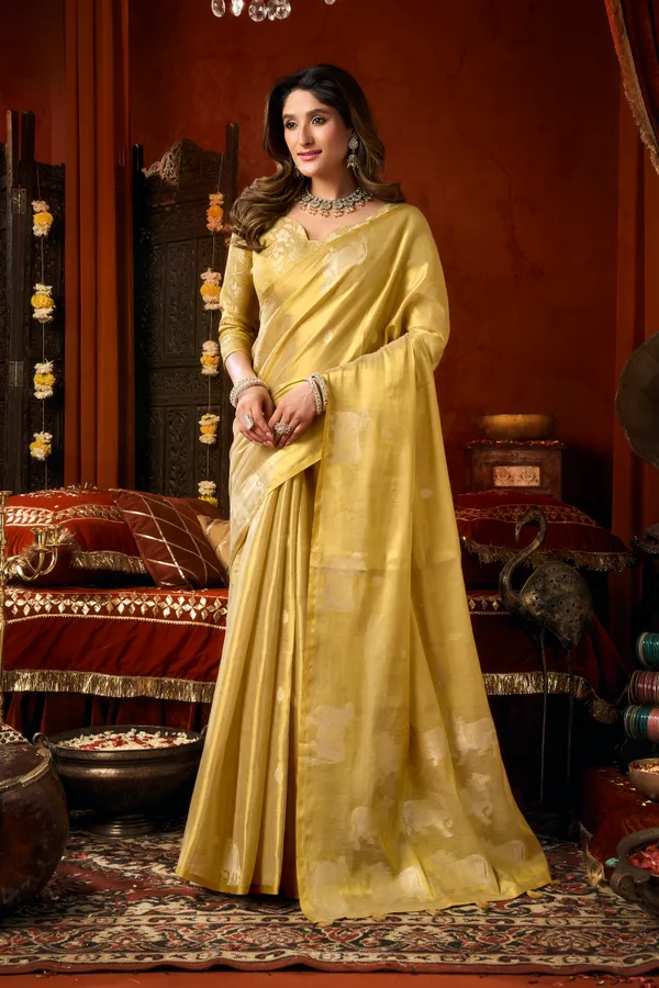 Yellow_Heavy_Tissue_Allover_Butta_Fancy_Tassel_Saree_For_Women