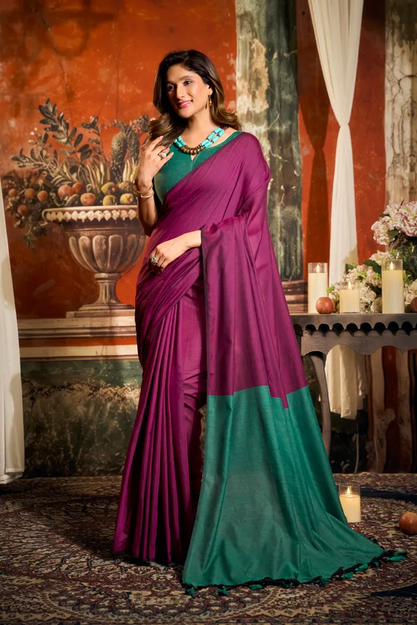 Purple_Heavy_Tissue_Allover_Cow_Butta_Saree_With_Fancy_Tassels_For_Women