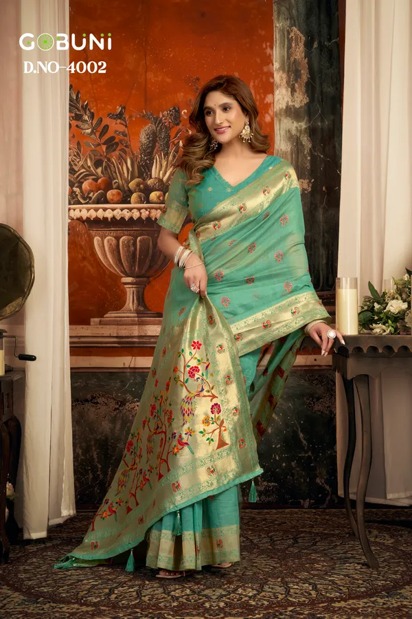 Green_Kota_Paithani_Tassel_Saree_For_Women