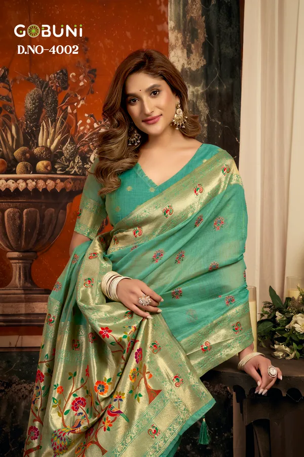 Green_Kota_Paithani_Tassel_Saree_For_Women