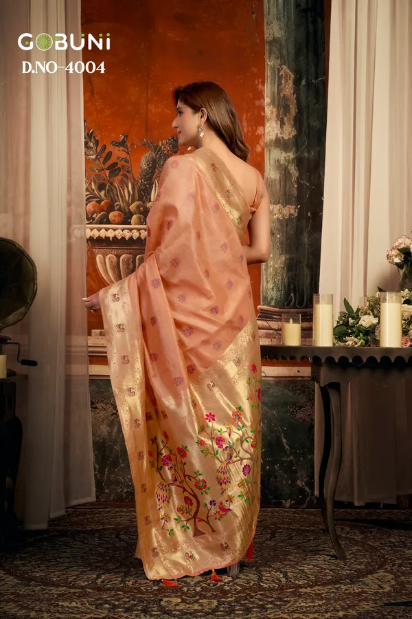 Orange_Kota_Paithani_Tassel_Saree_For_Women