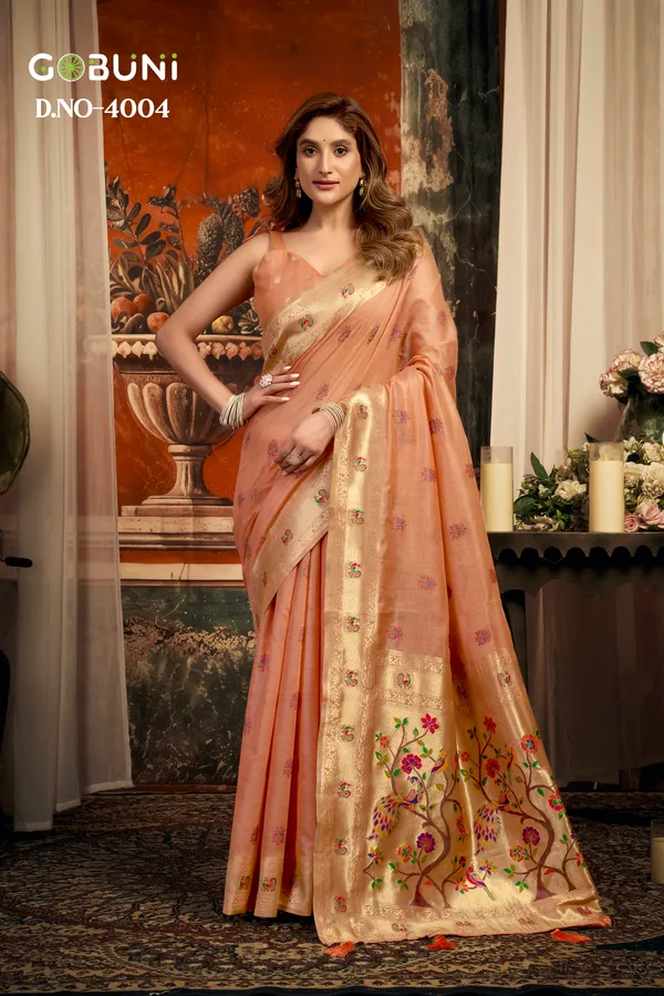 Orange_Kota_Paithani_Tassel_Saree_For_Women