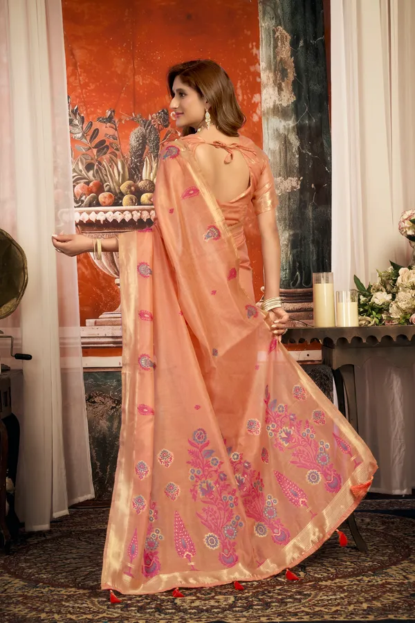 Pink_Pure_Cotton_Zari_Border_Tassel_Saree_For_Women