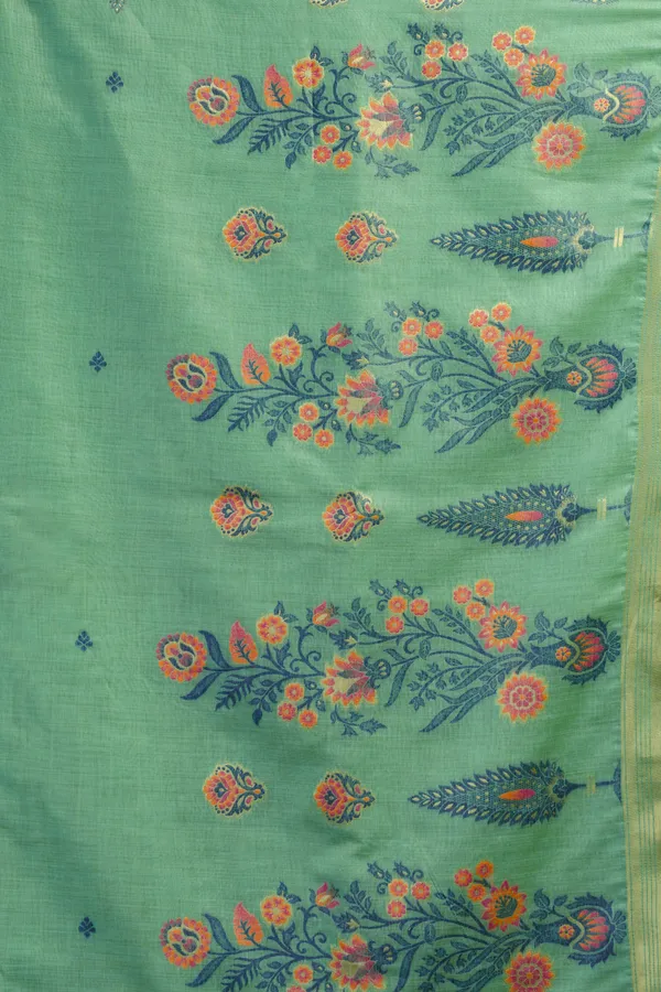 Green_Pure_Cotton_Zari_Border_Tassel_Saree_For_Women