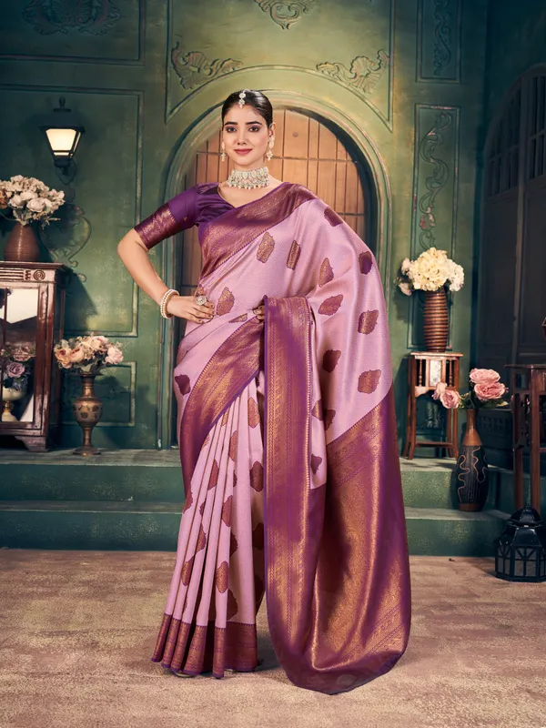 Purple_Zari_Silk_Zhallar_Saree_For_Women