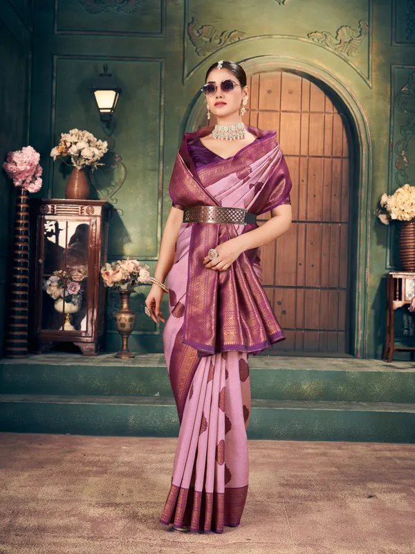 Purple_Zari_Silk_Zhallar_Saree_For_Women