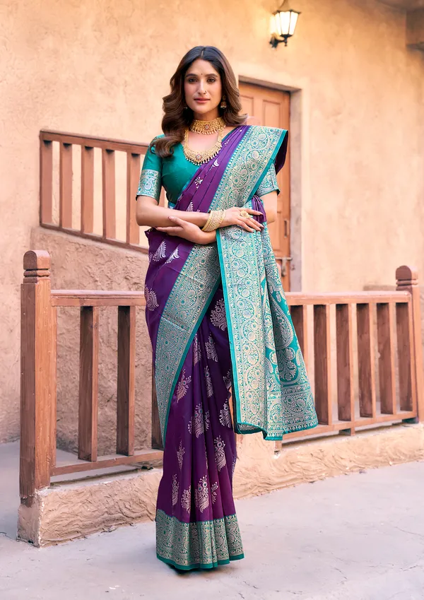 Purple_Silk_Zhallar_Saree_For_Women