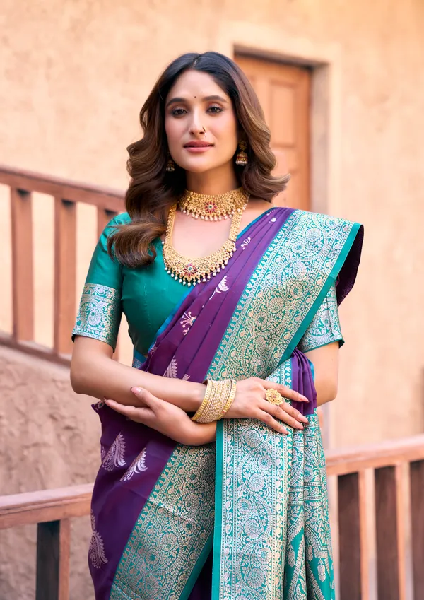Purple_Silk_Zhallar_Saree_For_Women