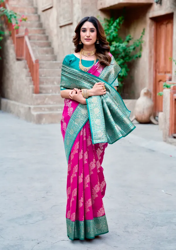 Multicolor_Silk_Zhallar_Saree_For_Women