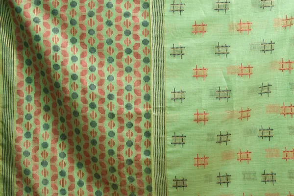 Green_Spun_Cotton_Zari_Border_Zhallar_Saree_For_Women