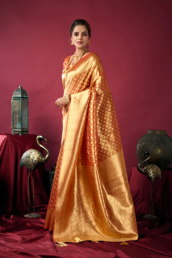 Orange_Tissue_Silk_Zhallar_Saree_For_Women