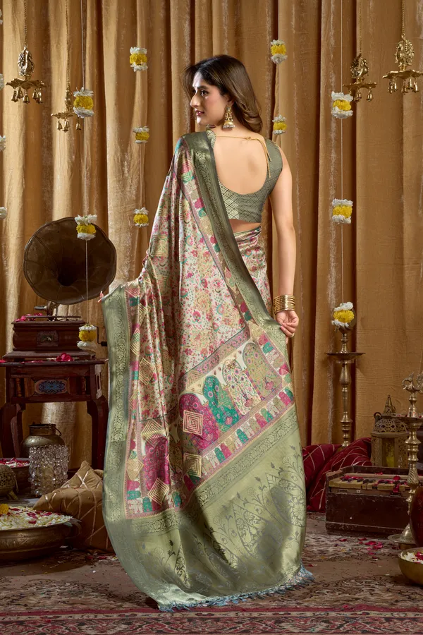 Multi_Digital_Cluster_Print_Banarasi_Border_Tassel_Saree_For_Women