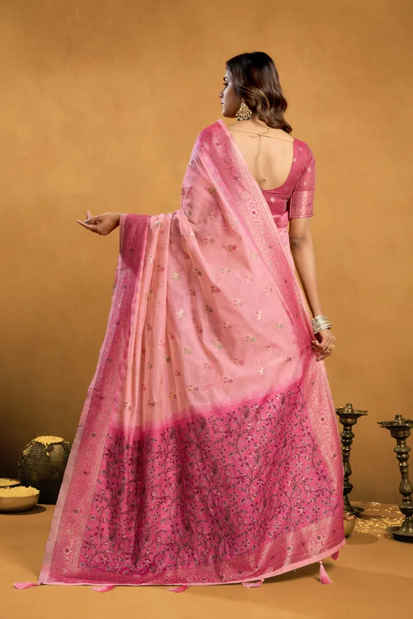 Pink_Spun_Cotton_Zari_Jhallar_Rich_Pallu_Saree_For_Women