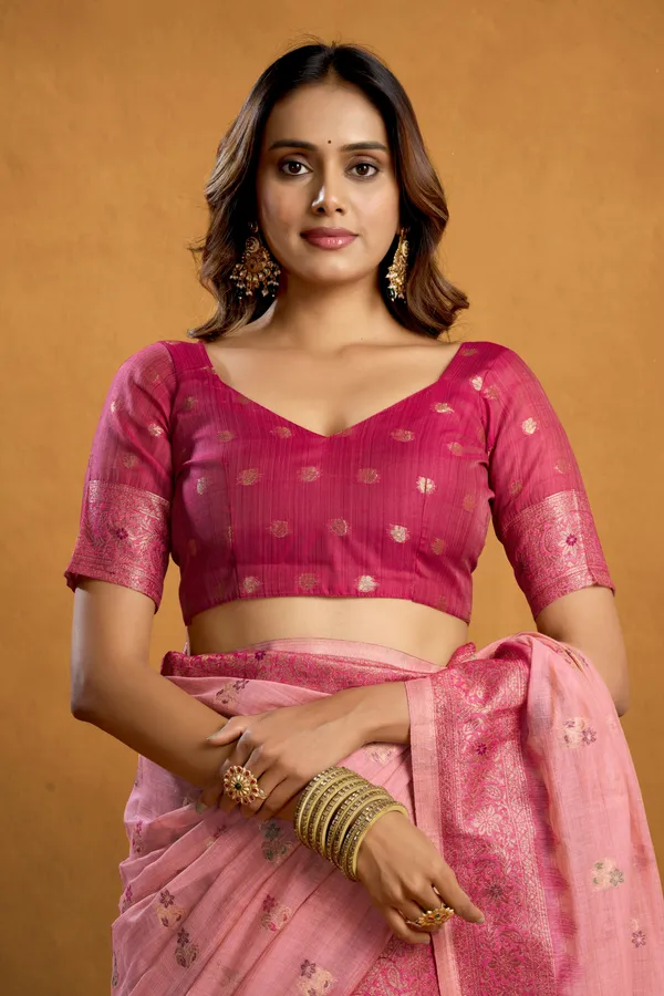 Pink_Spun_Cotton_Zari_Jhallar_Rich_Pallu_Saree_For_Women