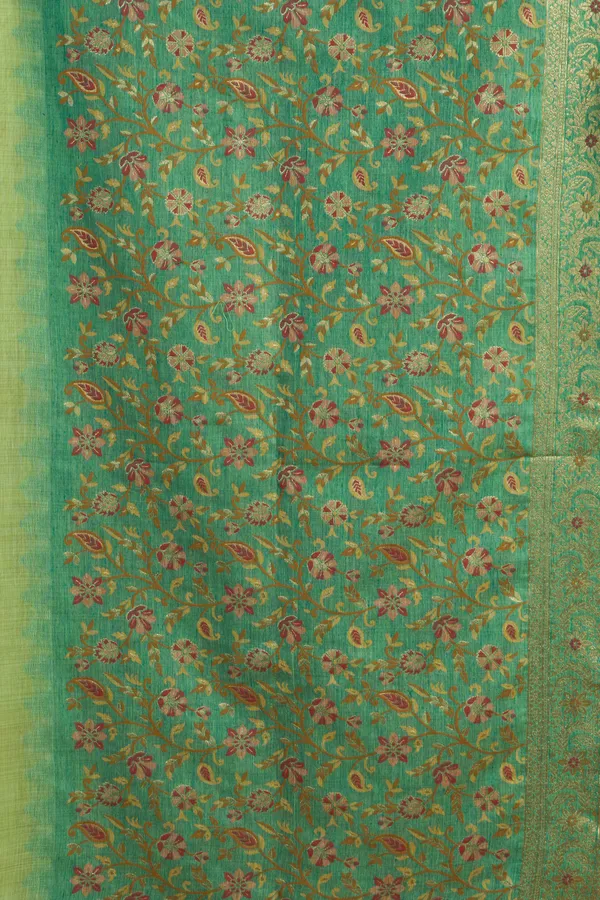 Green_Spun_Cotton_Zari_Jhallar_Rich_Pallu_Saree_For_Women