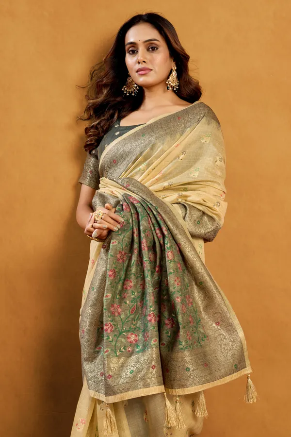 Yellow_Spun_Cotton_Zari_Jhallar_Rich_Pallu_Saree_For_Women