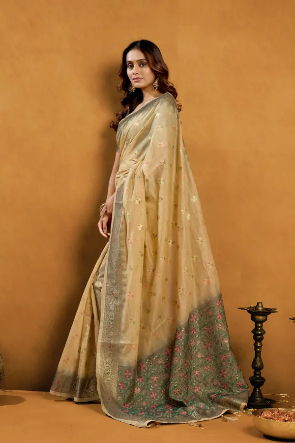 Yellow_Spun_Cotton_Zari_Jhallar_Rich_Pallu_Saree_For_Women