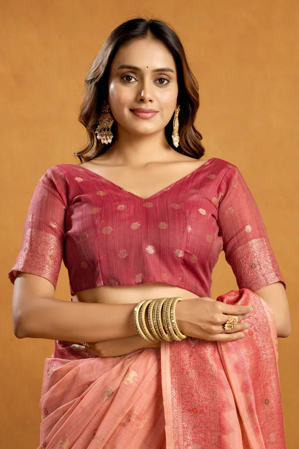 Pink_Spun_Cotton_Zari_Jhallar_Rich_Pallu_Saree_For_Women