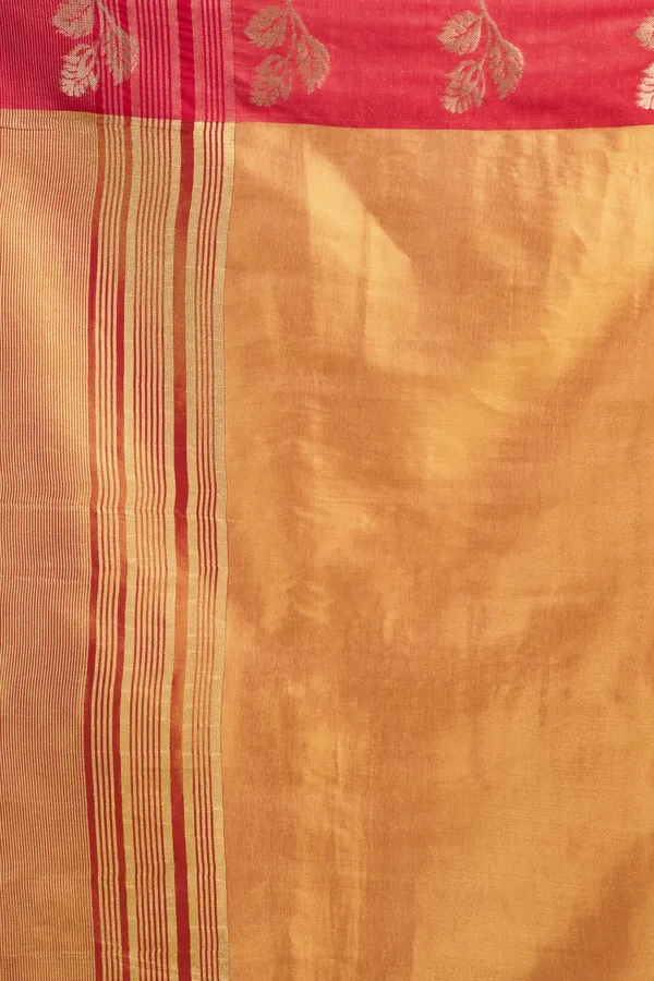 Orange_Soft_Tissue_Contrast_Border_Zhallar_Saree_For_Women