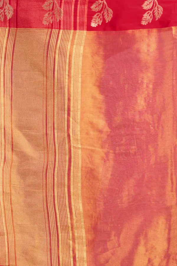 Orange_Soft_Tissue_Contrast_Border_Zhallar_Saree_For_Women