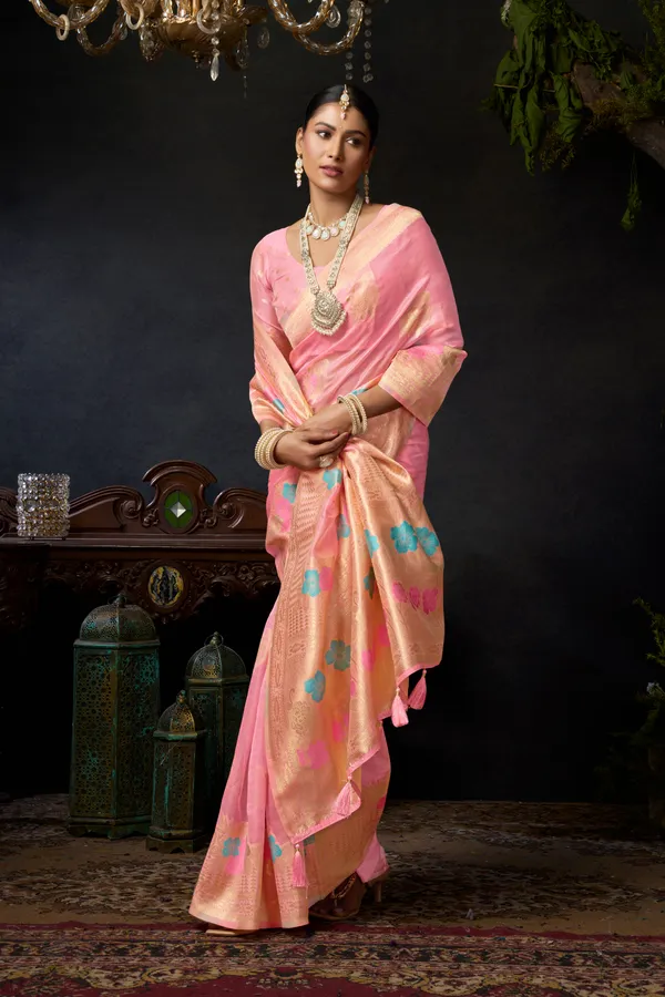 Pink_Organza_Khadi_Zhallar_Saree_For_Women