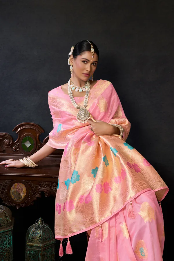Pink_Organza_Khadi_Zhallar_Saree_For_Women