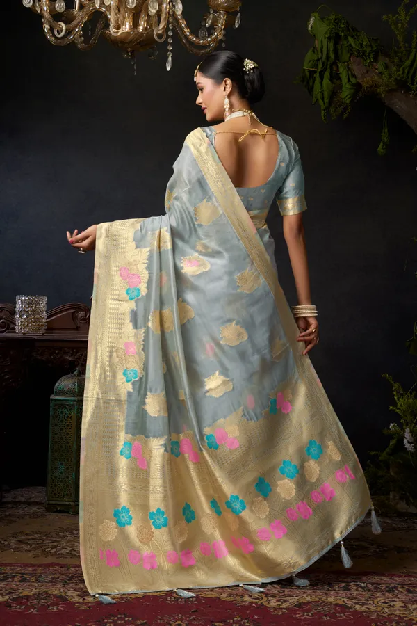 Grey_Organza_Khadi_Zhallar_Saree_For_Women