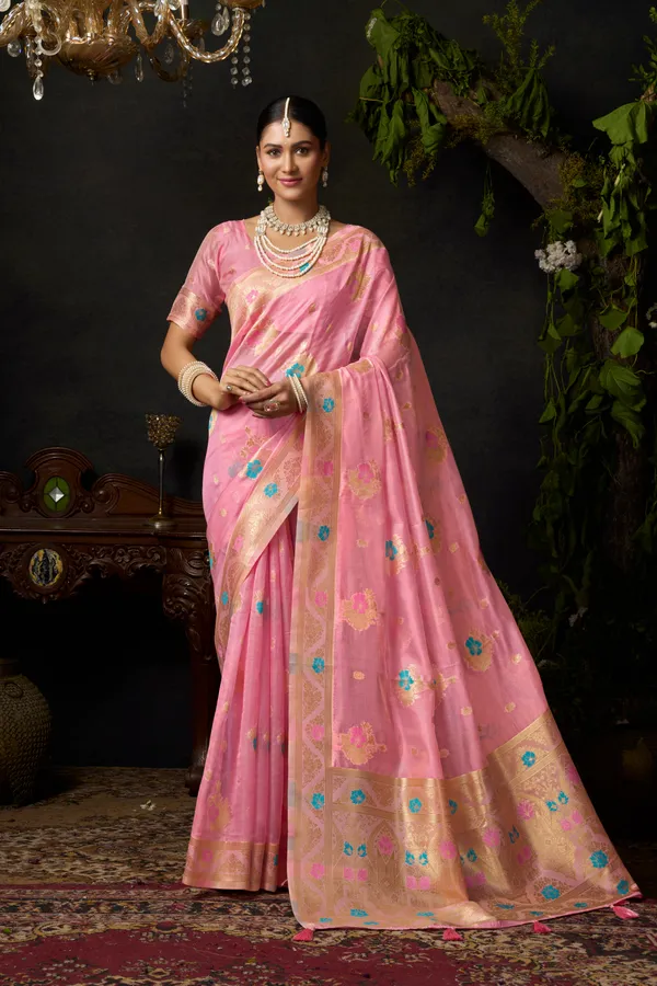 Pink_Organza_Khadi_Zhallar_Saree_For_Women