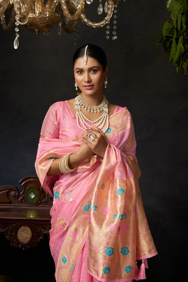 Pink_Organza_Khadi_Zhallar_Saree_For_Women