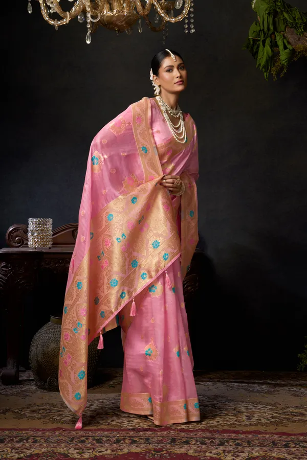 Pink_Organza_Khadi_Zhallar_Saree_For_Women