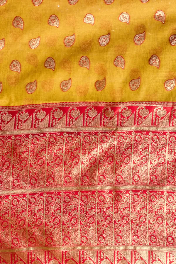 Yellow_Modal_Banarasi_Zari_Zhallar_Saree_For_Women