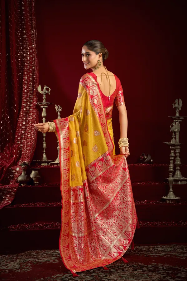 Yellow_Modal_Banarasi_Zari_Zhallar_Saree_For_Women