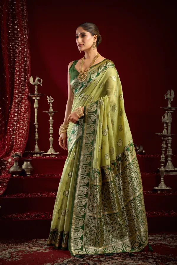 Green_Modal_Banarasi_Zari_Zhallar_Saree_For_Women