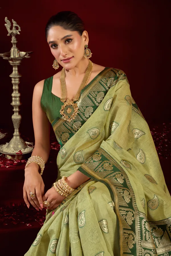 Green_Modal_Banarasi_Zari_Zhallar_Saree_For_Women