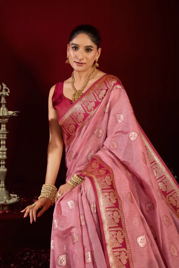 Pink_Modal_Banarasi_Zari_Zhallar_Saree_For_Women