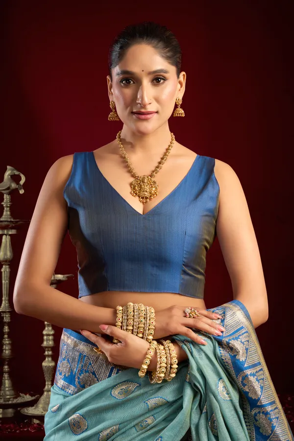 Teal_Modal_Banarasi_Zari_Zhallar_Saree_For_Women