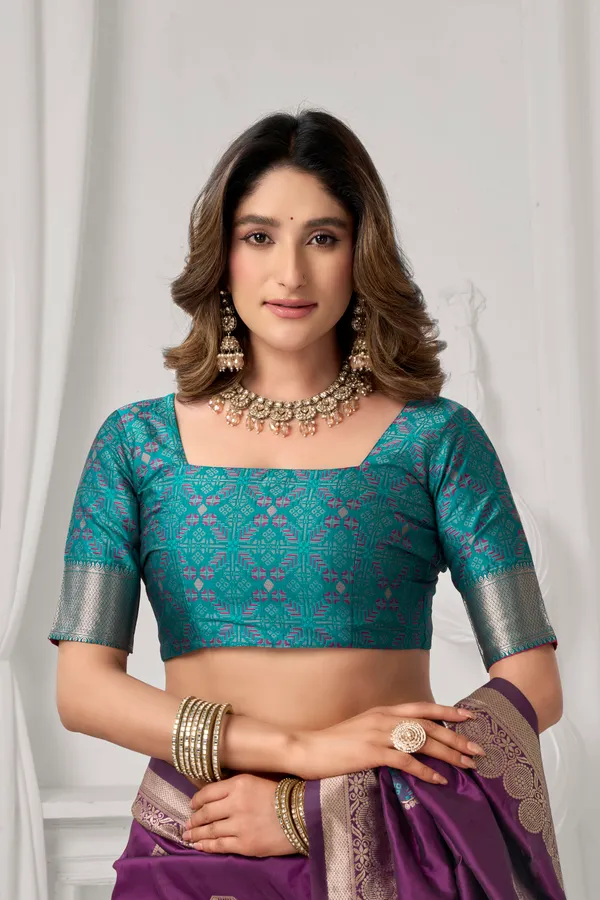 Purple_Soft_Silk_Fancy_Pompom_Saree_For_Women